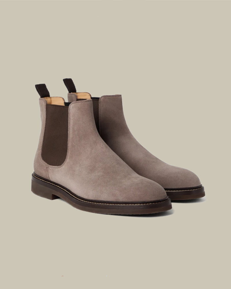 Light Brown Suede Chelsea Boots