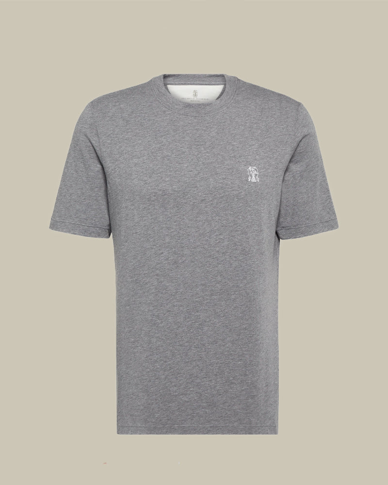 Charcoal Cotton Logo T Shirt