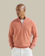Apricot Half Zip Cashmere Sweater