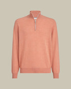 Apricot Half Zip Cashmere Sweater