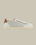 Ivory & Brown Suede Polished Calfskin Sneakers