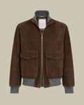 Brown Suede Bomber Jacket with Thermore® Padding