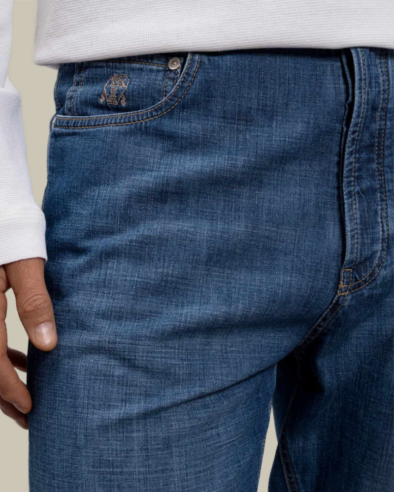 Lightweight Tapered Fit Blue Denim Jean