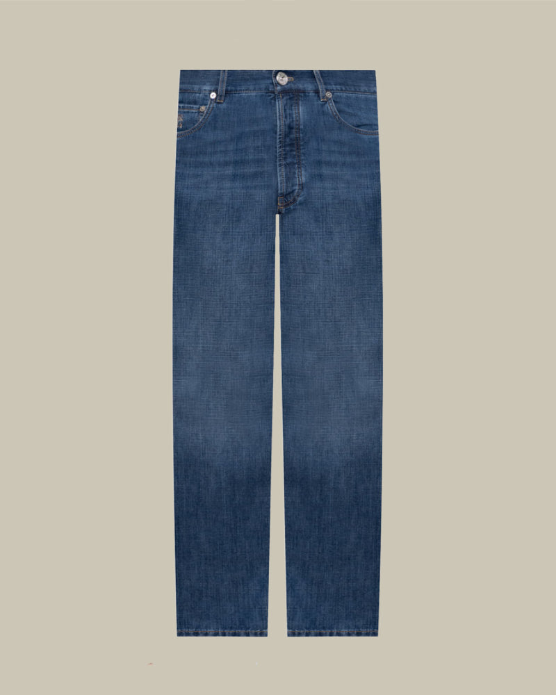 Lightweight Tapered Fit Blue Denim Jean