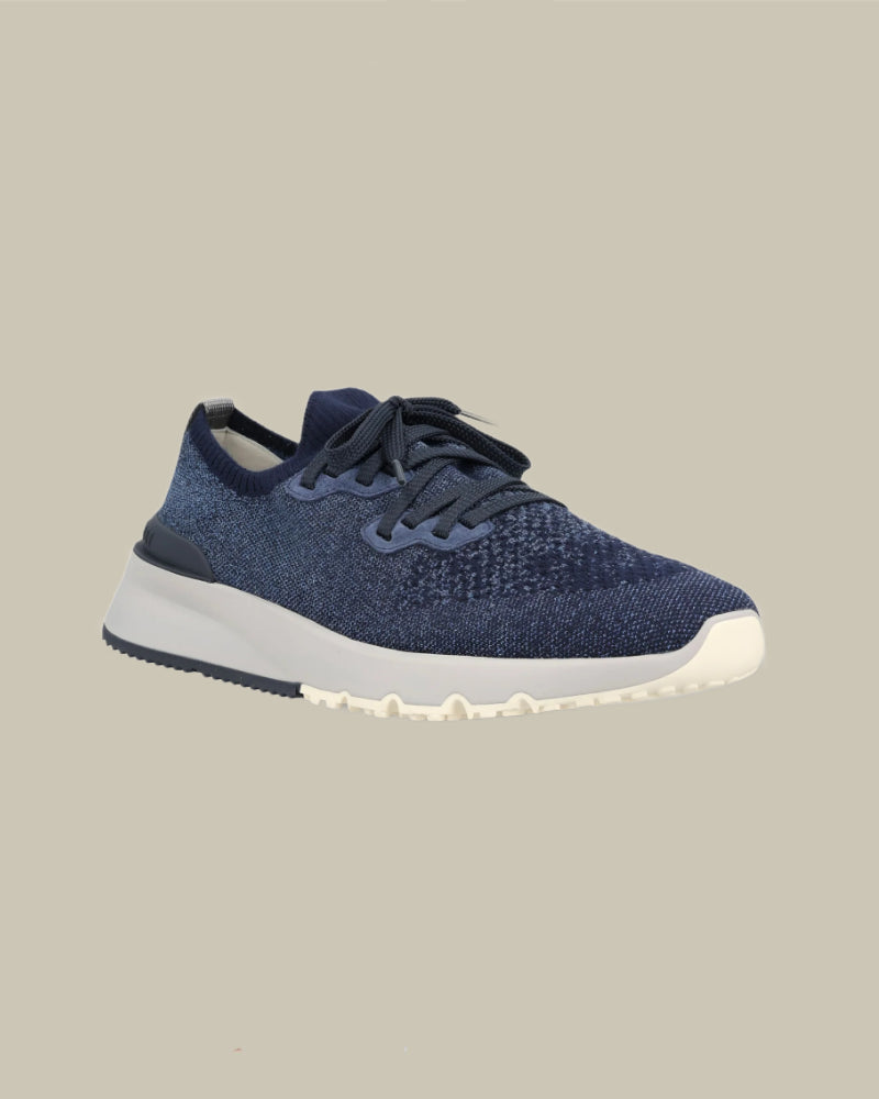 Denim Navy Cotton Chiné Knit Runners