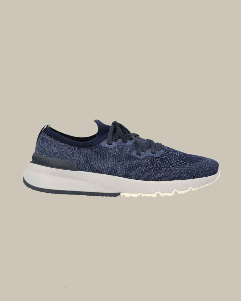 Denim Navy Cotton Chiné Knit Runners