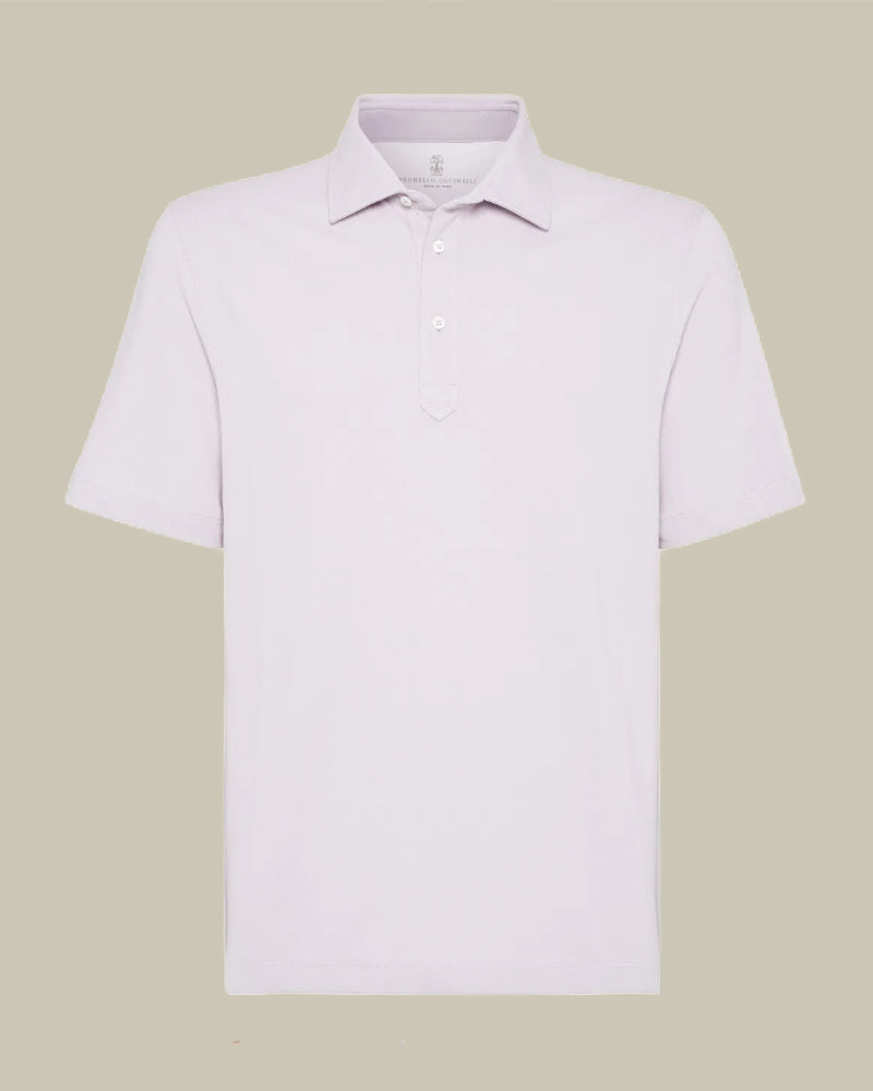 Lavender Cotton Pique Polo Shirt