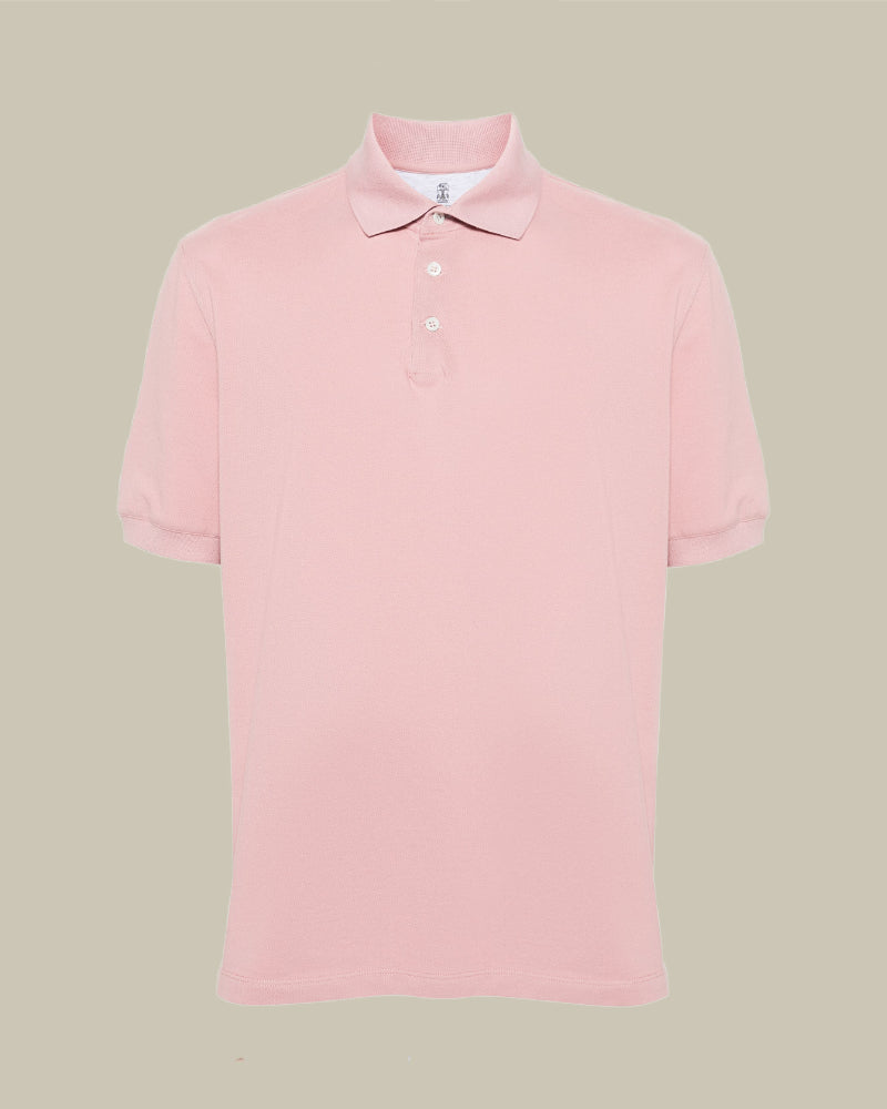 Pink Short Sleeved Pique Polo