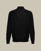 Black Wool & Cashmere Knitted Polo