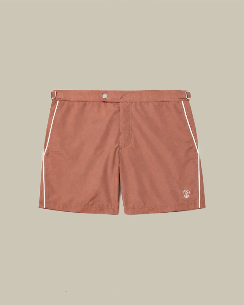 Rust Side Fasten Swim Shorts