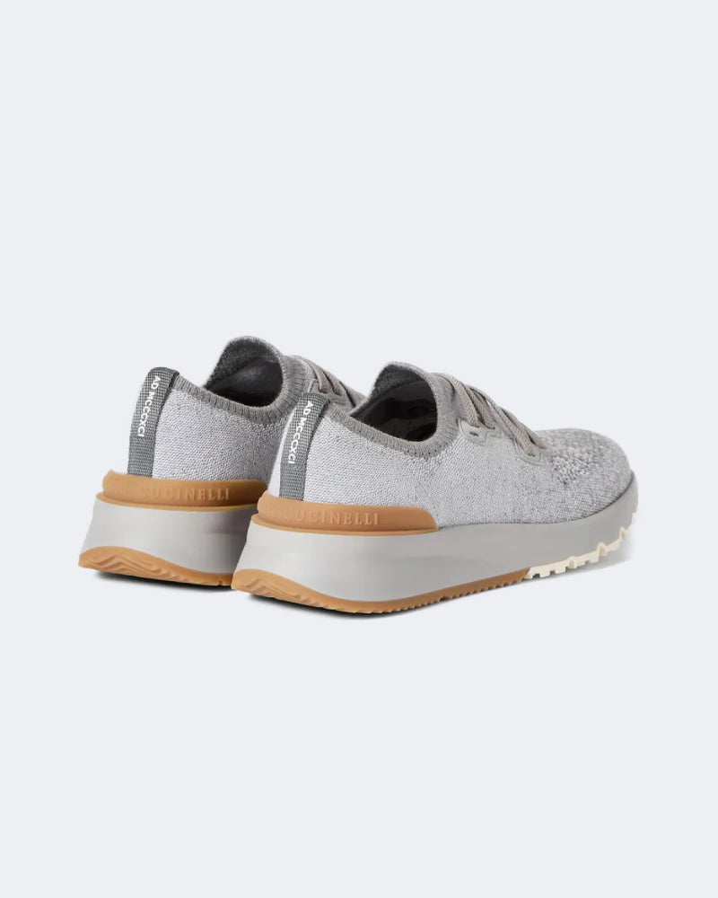 Grey Cotton Chiné Knit Runners