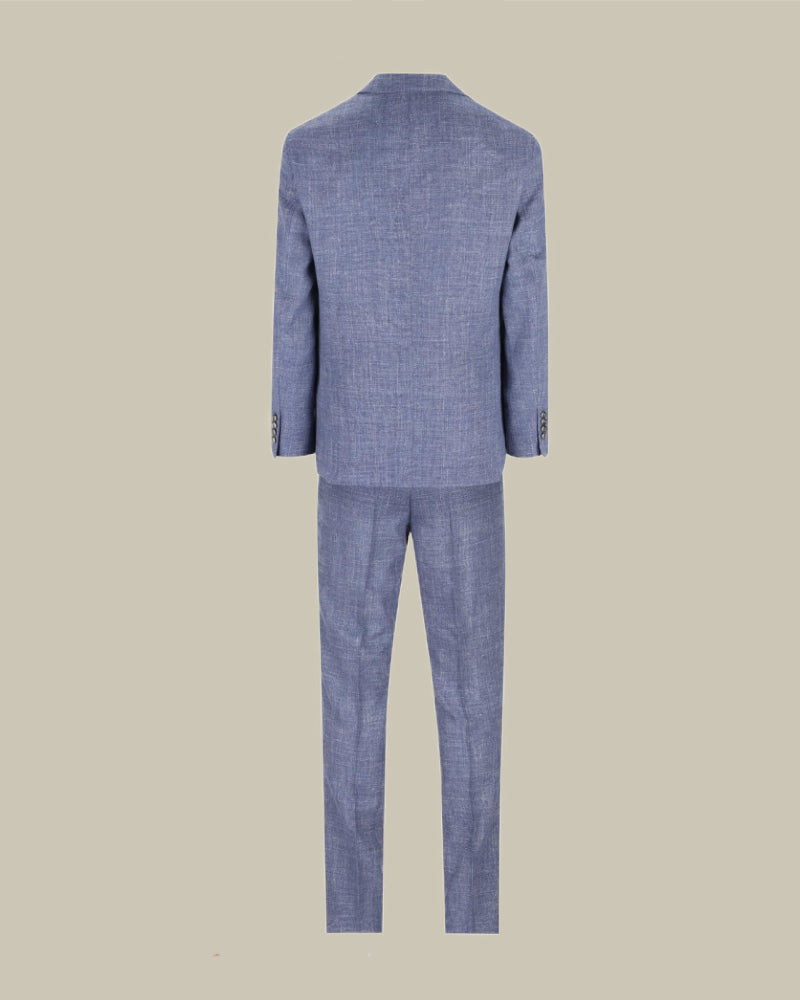 Light Blue Wool, Silk & Linen Blend Suit