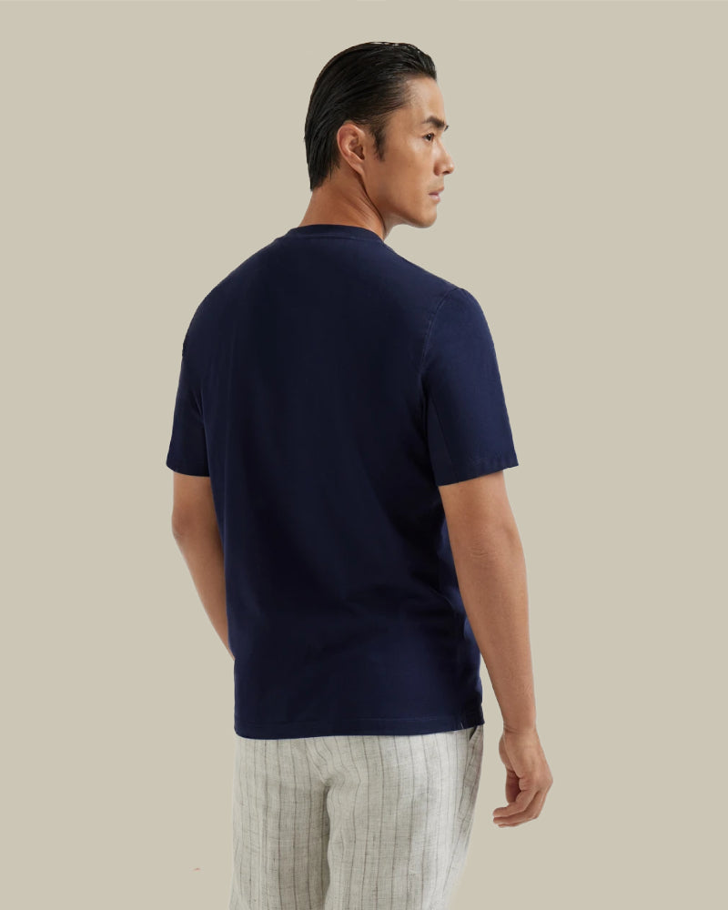 Navy Graphic Printed Crewneck T-Shirt