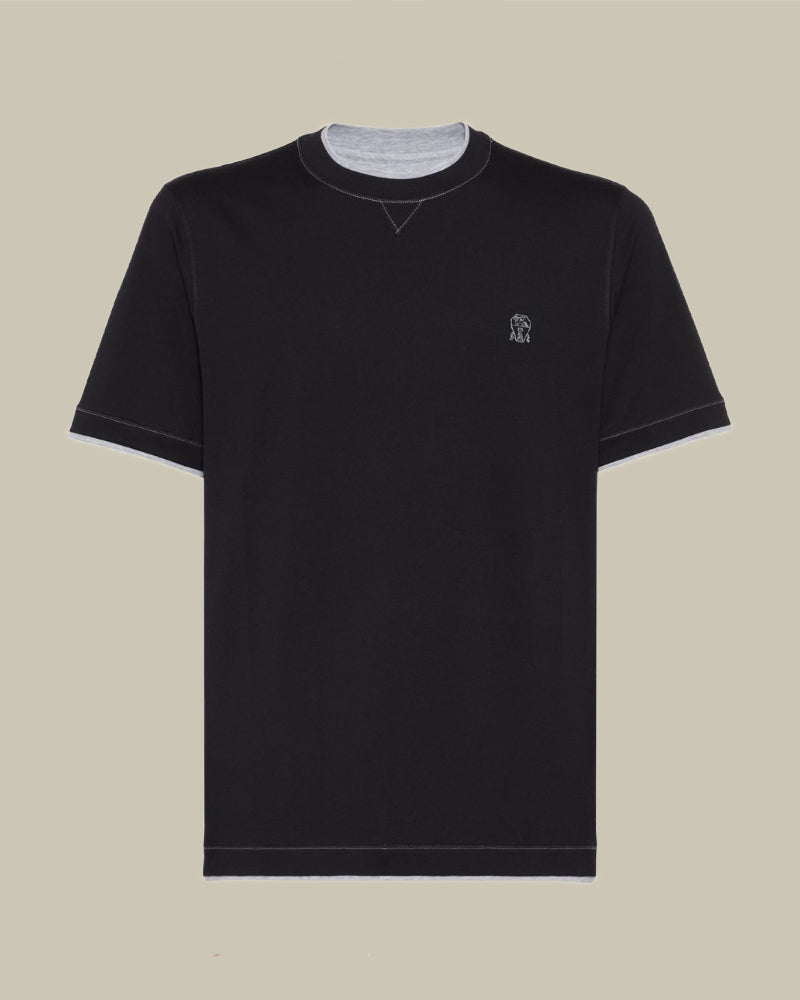 Black Logo Tipping T Shirt