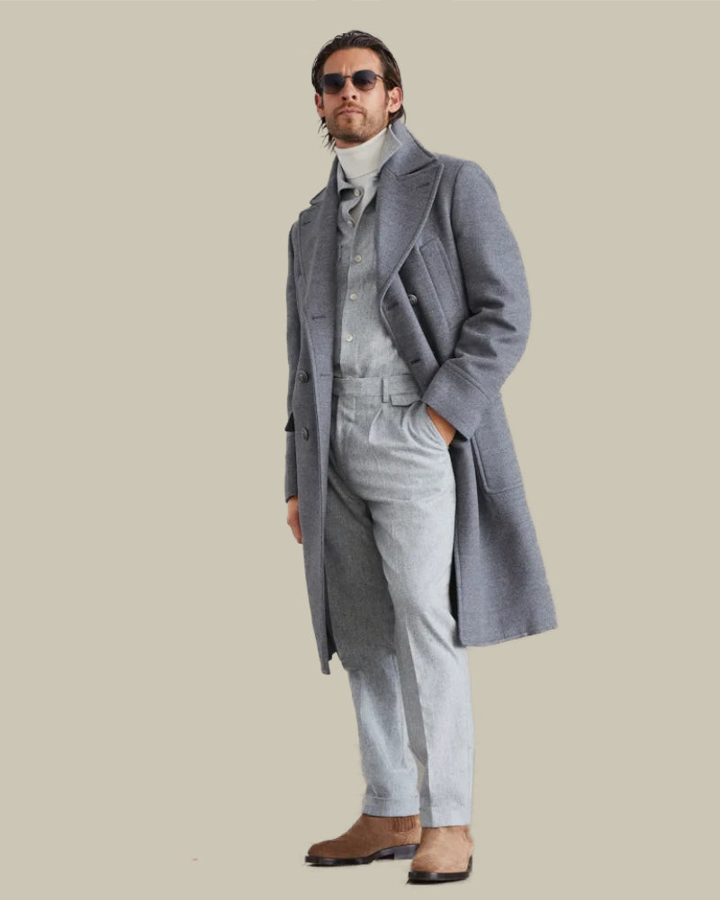 Virgin Wool Flannel Light Grey Trouser