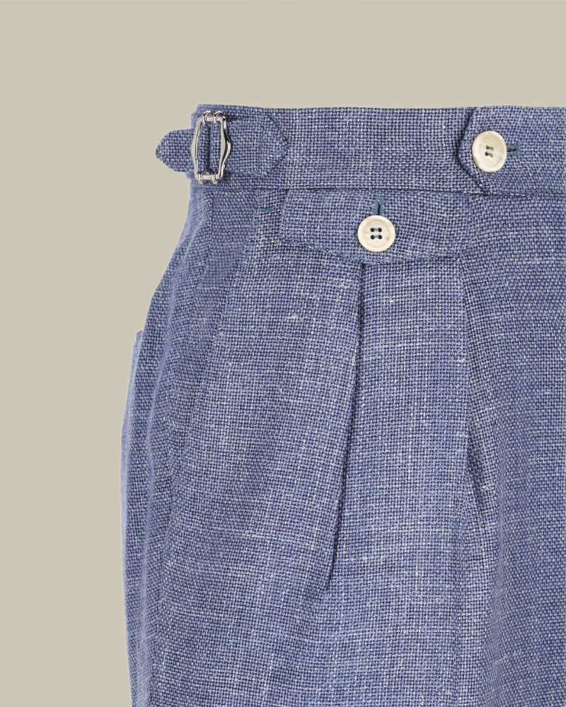 Light Blue Wool, Silk & Linen Blend Suit