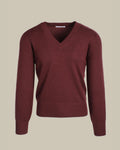 Burgundy Pure Cashmere V Neck