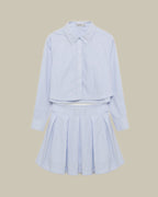 Callas Striped Pleated Mini Dress