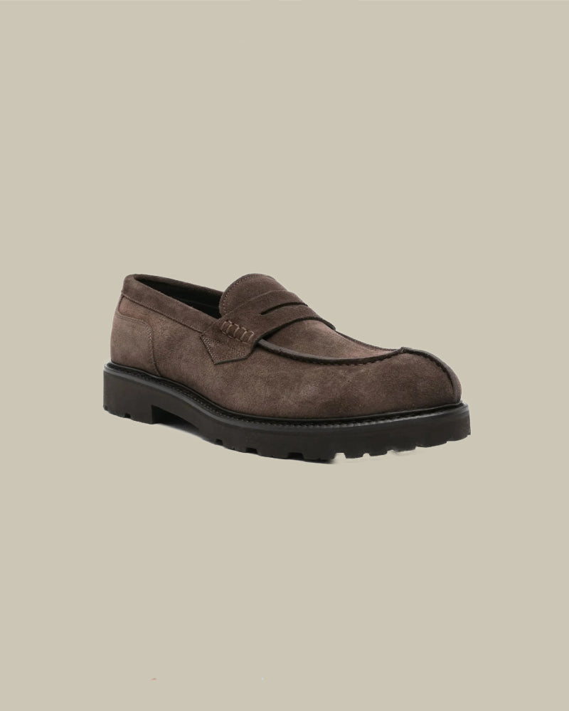 Brown Suede Penny Loafer