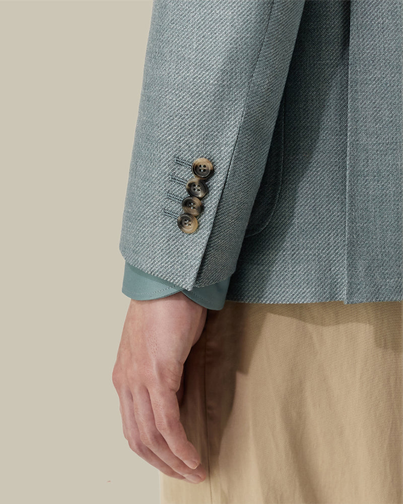 Turquoise Unlined Patch Pocket Blazer