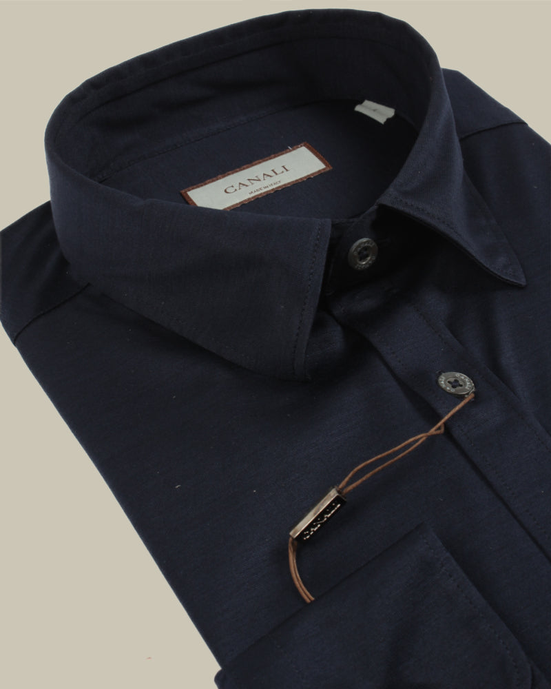 Navy Stretch Jersey Shirt