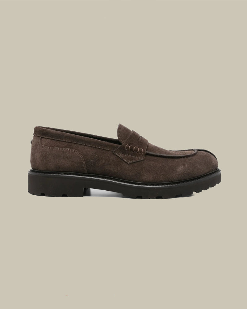 Brown Suede Penny Loafer