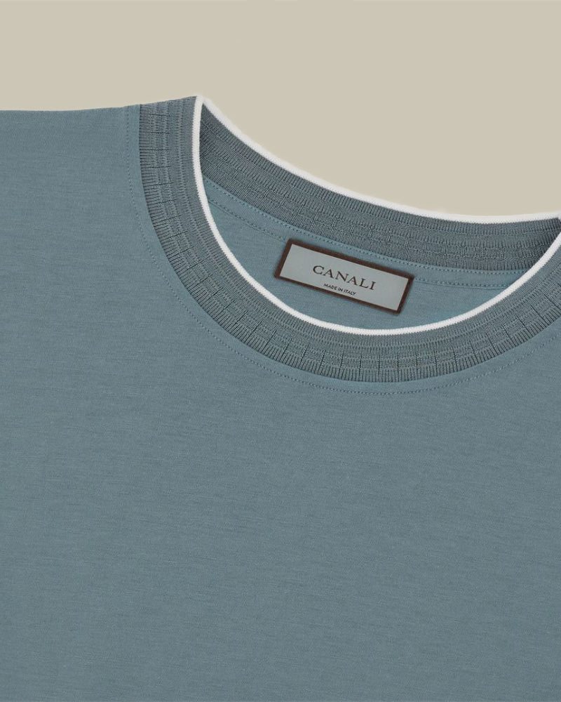 Two Tone Cotton Lyocell T Shirt