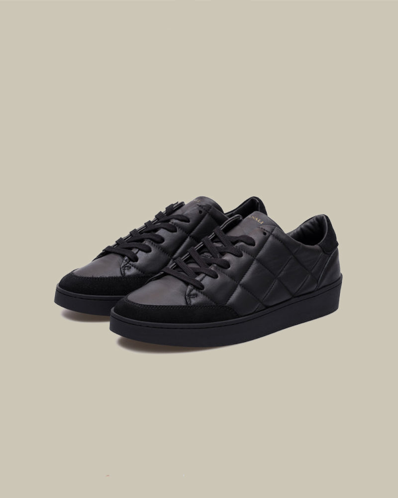 Black Quilted Leather Sneaker