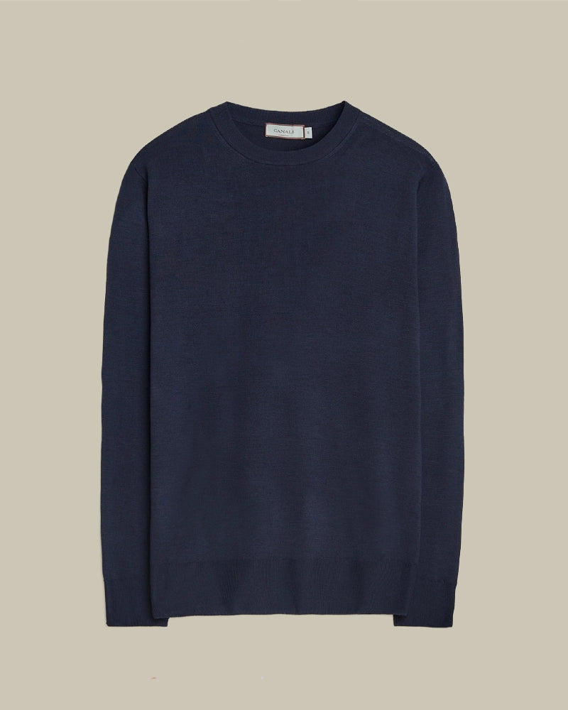 Merino Wool Crew Neck Navy