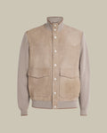 Beige Suede Hybrid Blouson