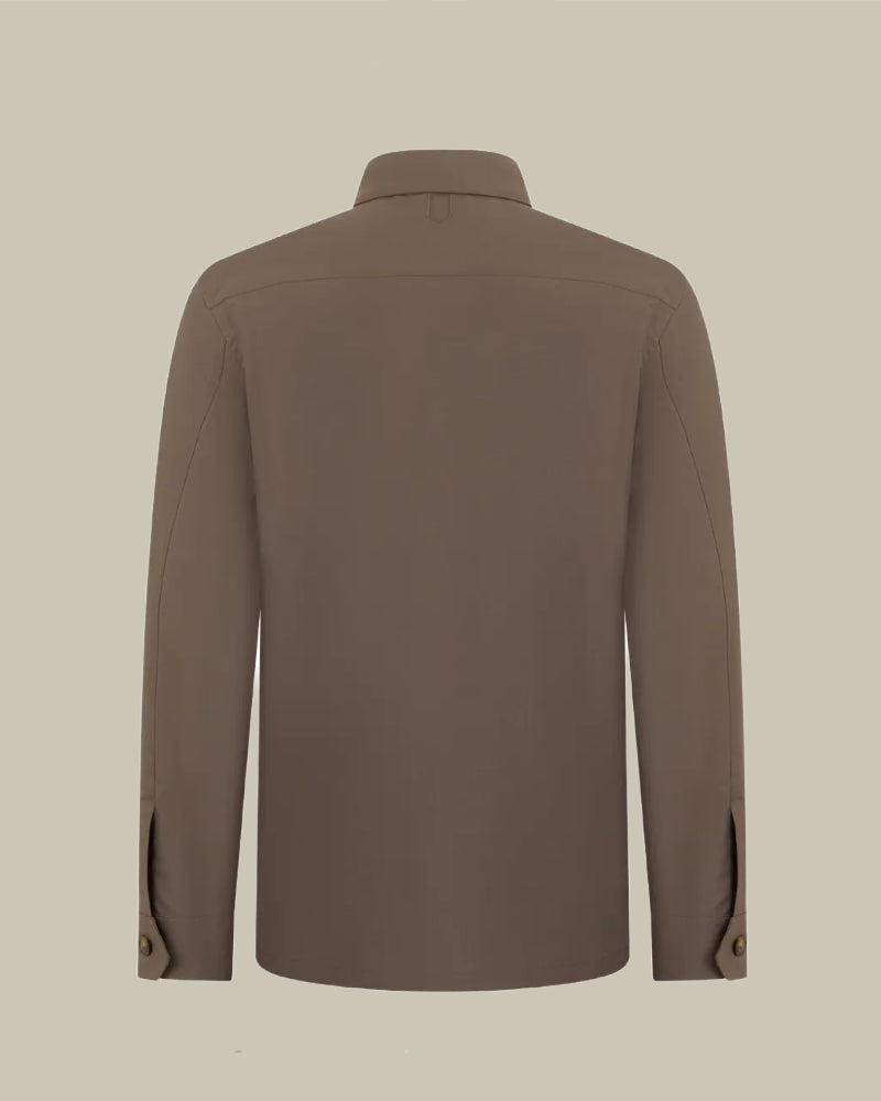 Impeccable Wool Taupe Overshirt