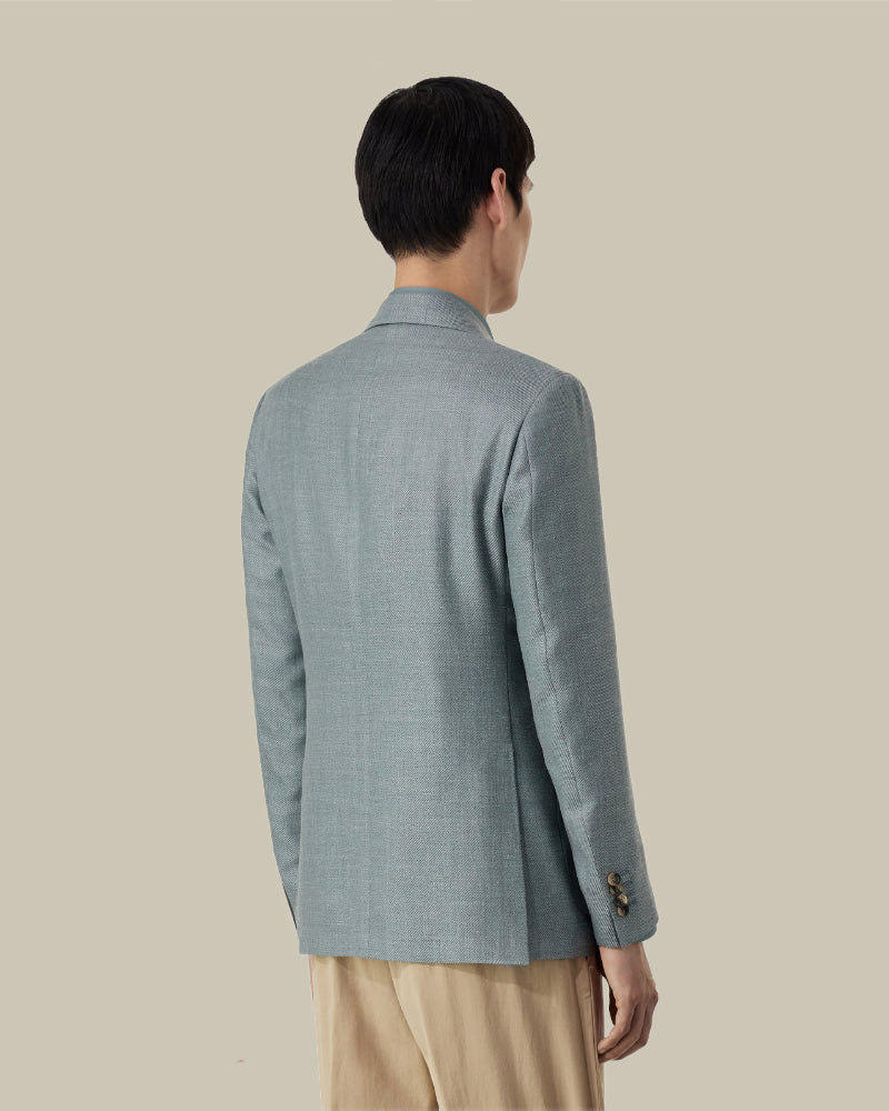 Turquoise Unlined Patch Pocket Blazer