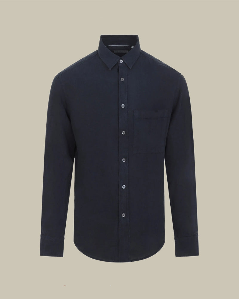Navy Linen Shirt