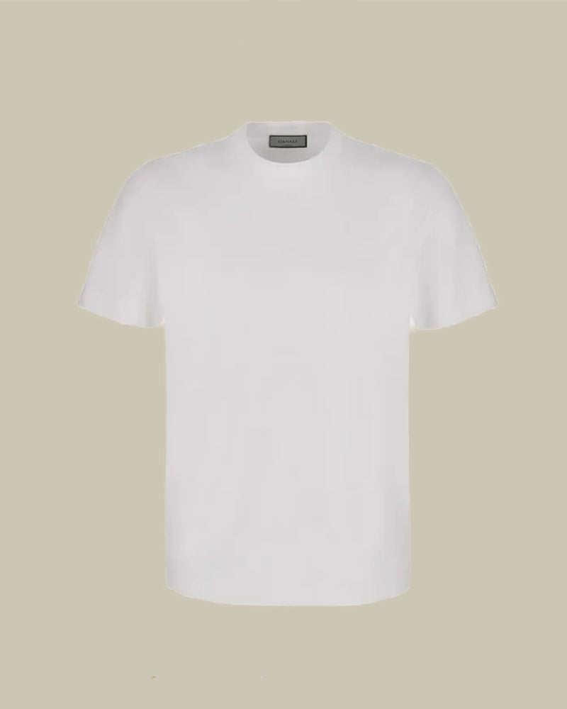 White Tonal Tipping T Shirt