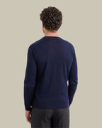 Nuvola Extra Fine Merino Navy Crew Neck