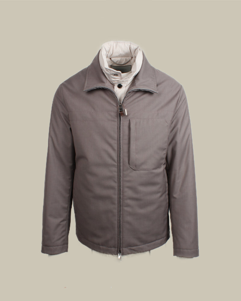 2 in 1 Brown Harrington With Gilet Inner