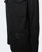 Black Super 170s Wool & Cashmere Blend Field Jacket