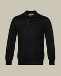 Black Nuvola Extra Fine Merino Knitted Polo
