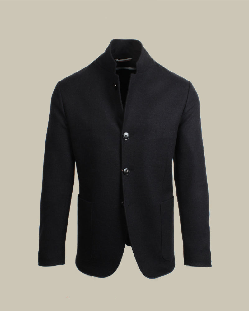 Charcoal Unstructured Flannel Blazer