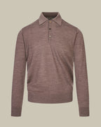 Brown Nuvola Extra Fine Merino Knitted Polo