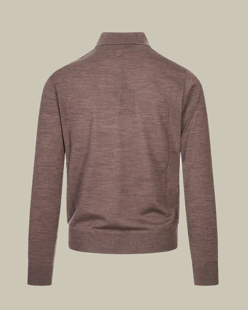 Brown Nuvola Extra Fine Merino Knitted Polo