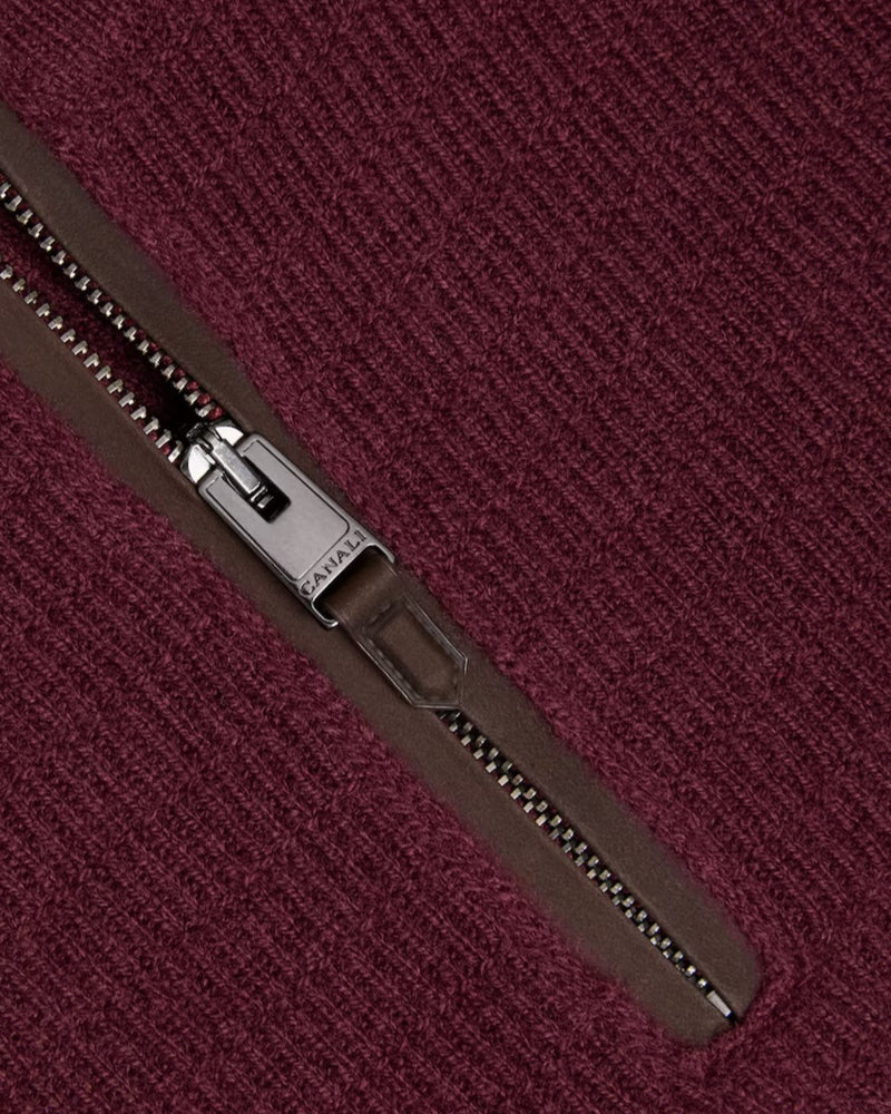 Burgundy Suede Trim 1/4 Zip