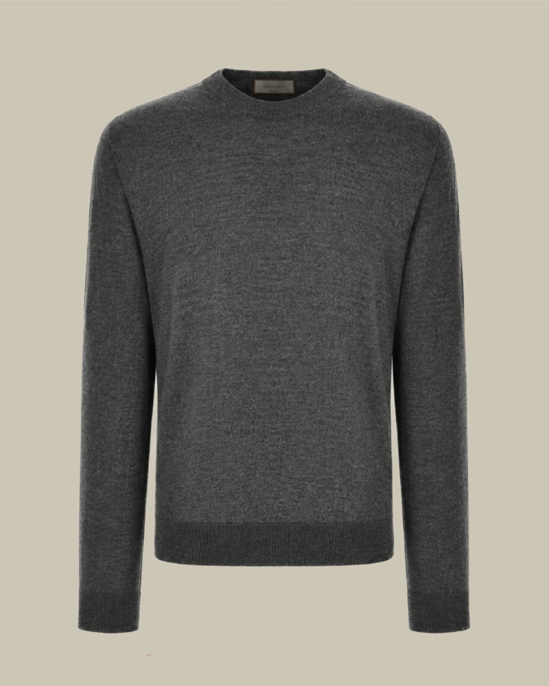 Nuvola Extra Fine Merino Grey Crew Neck