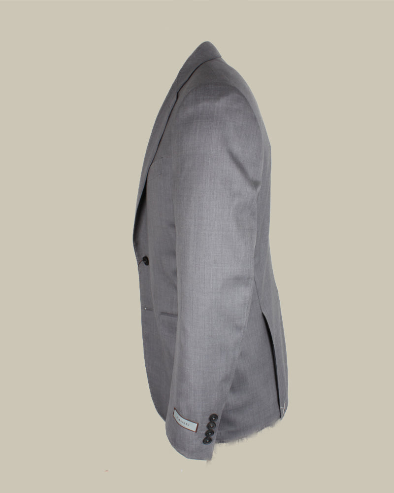 Light Grey Herringbone Drop 8 Unlined Suit