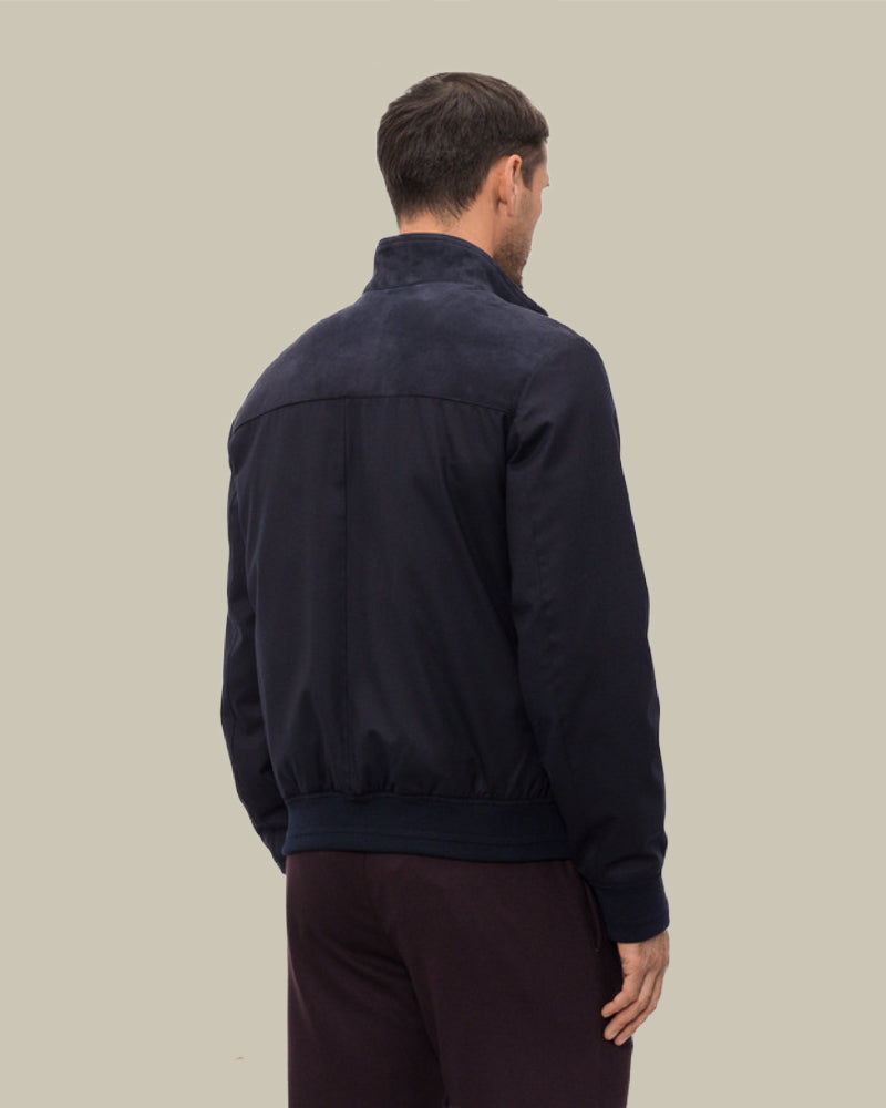 Lightly Padded Wool and Suede Hybrid Blouson
