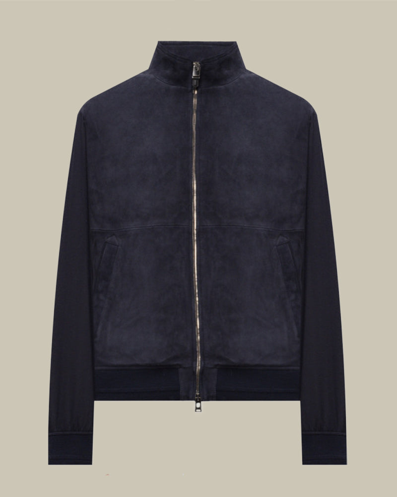 Lightly Padded Wool and Suede Hybrid Blouson