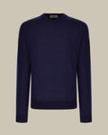 Nuvola Extra Fine Merino Navy Crew Neck