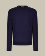 Nuvola Extra Fine Merino Navy Crew Neck