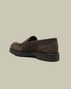 Brown Suede Penny Loafer
