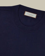 Nuvola Extra Fine Merino Navy Crew Neck
